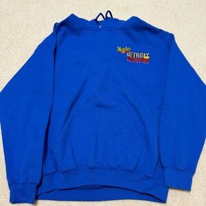 Detroit AutoRama Hoodie Sweatshirt Royal Blue Medium